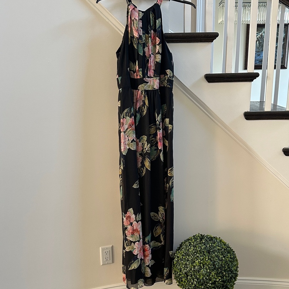 INC International Concepts Black Floral Maxi Dress